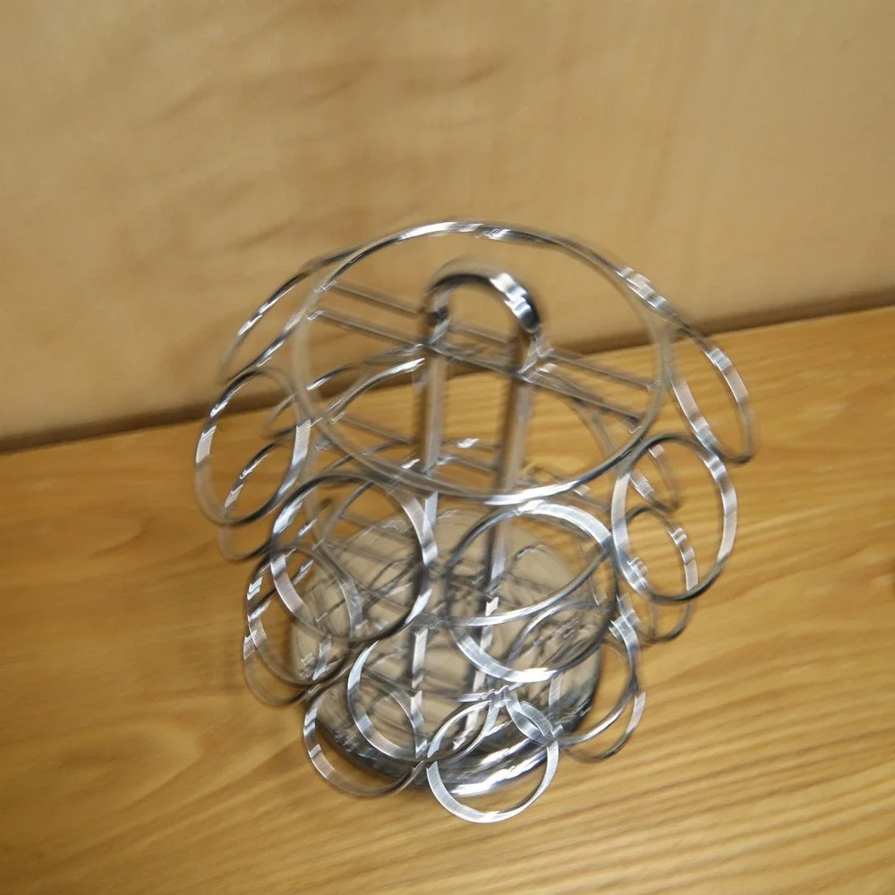 Chrome Rotating Coffee Pod Carousel Holder 18 Capacity Single Serve Organizer